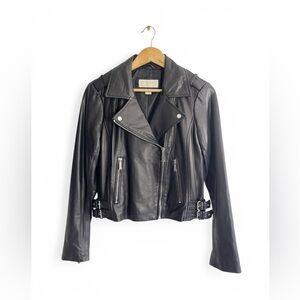 Vintage Michael Kors Black Leather Moto Jacket - Classic Women's Biker Coat